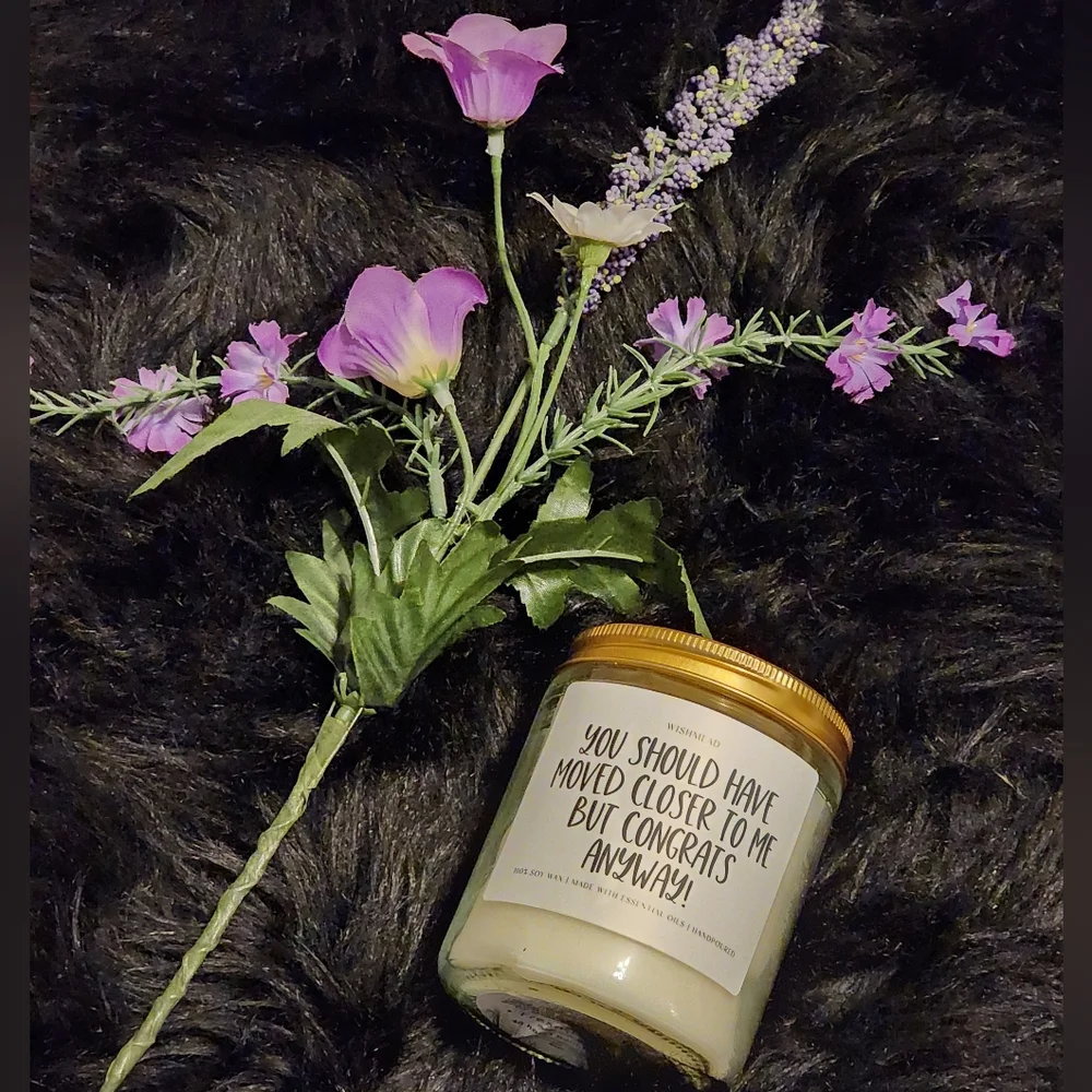 NEW WishMead Fresh Lavender Candle-House Warming Gift Glass Jar Candle